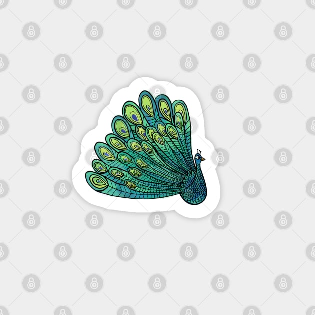 Painted Peacock Sticker by latheandquill